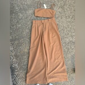 abercrombie camel set ! size small top medium pants
